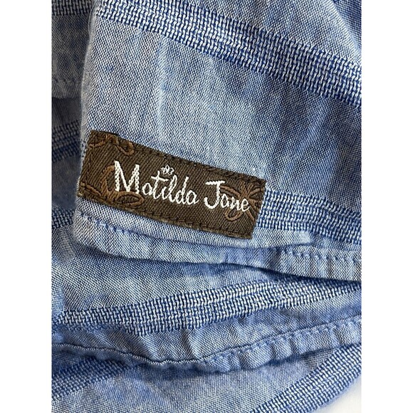 Matilda Jane Pretty Things Shirt Round Tassel Tie Neck Ruffle Flowy Blouse Sz XS - Picture 3 of 9